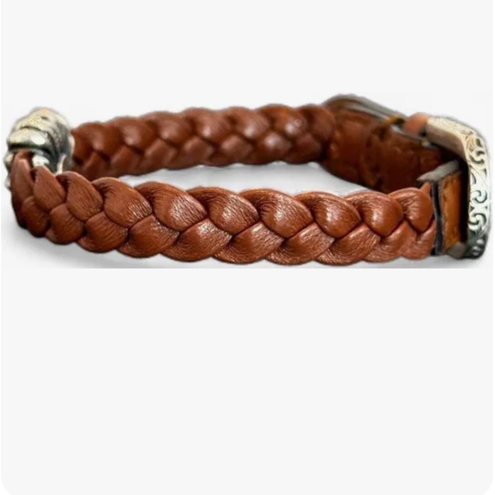 New GUCCI Interlocking G Engraved Love Brown Silver Leather Bracelet💝Uni… - Picture 11 of 15